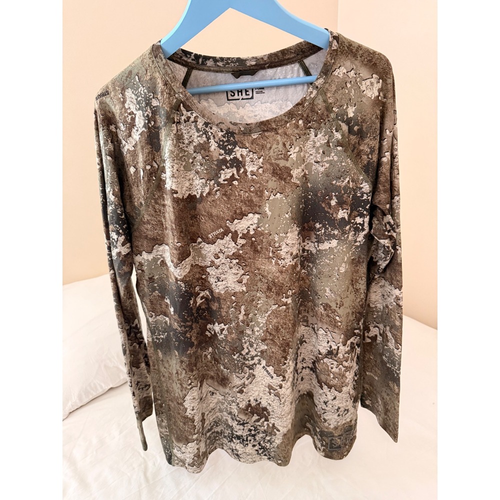 SHE Outdoor Strata Camo Long Sleeve Performance Shirt XL TrueTimber Hunting